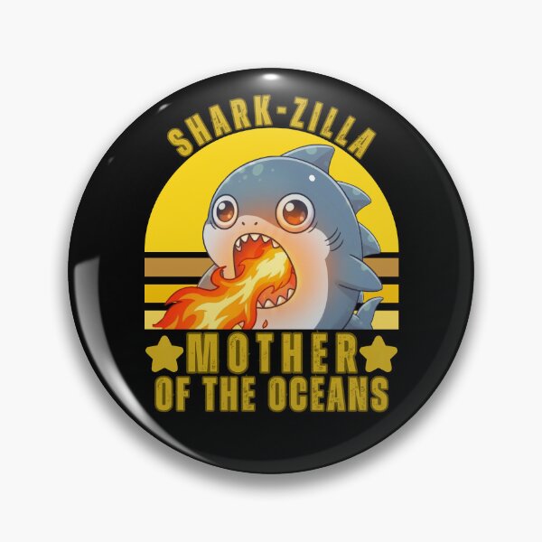 Item preview, Funny Kaiju Shark Monster Meme Cute Fire Breathing Shark Sticker designed and sold by Nature's Chibis.