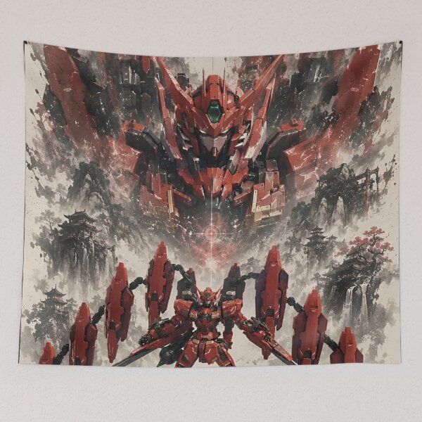 Item preview, Astraea Crimson Shogun Mecha | Japanese Ink Wash Sci-Fi Robot Warrior  designed and sold by Dyan4.