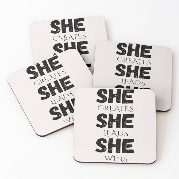 Item preview, SHE Creates Leads Wins | Distressed Urban Typography designed and sold by Typomuse-studio.