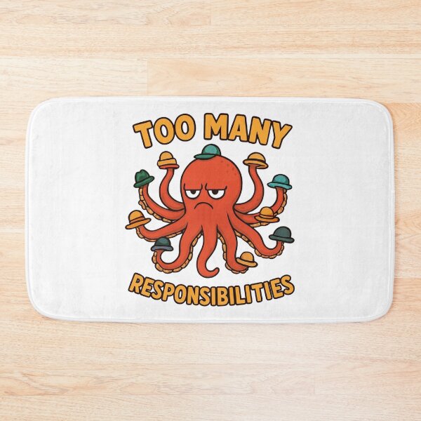 Item preview, Too Many Responsibilities Octopus Funny Logo designed and sold by logowannawear.