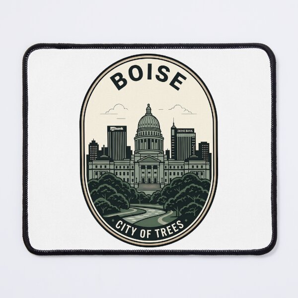 Item preview, Boise Idaho Skyline City of Trees Vintage Badge designed and sold by k3rstman1.