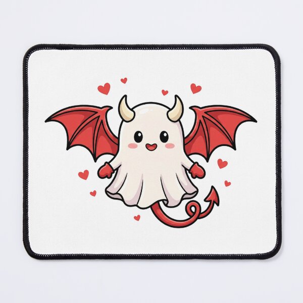 Item preview, Cute Devil Ghost Sticker | Kawaii Spooky Love Ghost Cartoon designed and sold by ClickToSticker.