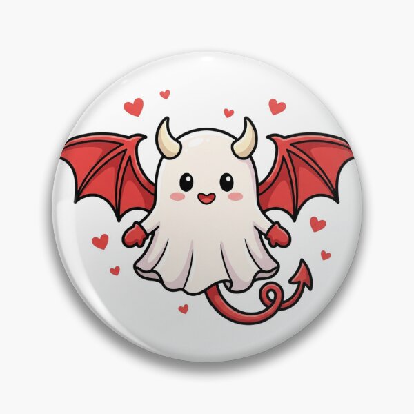 Item preview, Cute Devil Ghost Sticker | Kawaii Spooky Love Ghost Cartoon designed and sold by ClickToSticker.