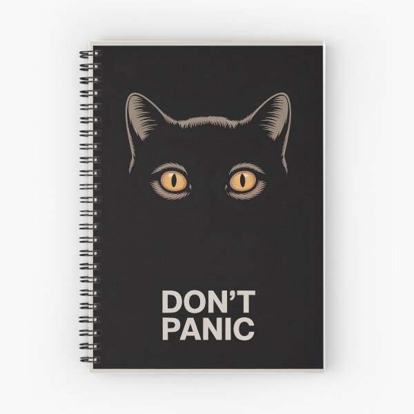 Item preview, Cat in the dark and the text “Don’t panic” designed and sold by GiriaGallery.
