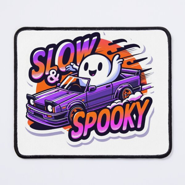 Item preview, Slow and Spooky - Cute Ghost in Purple JDM Car Halloween designed and sold by  Bold Border Studio..