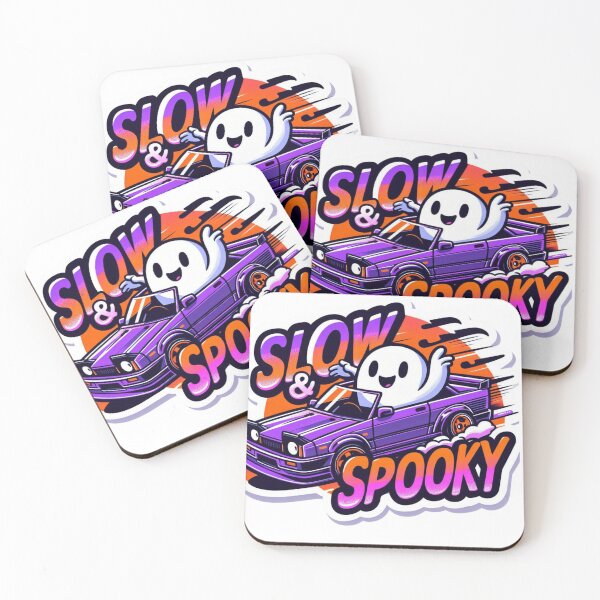 Item preview, Slow and Spooky - Cute Ghost in Purple JDM Car Halloween designed and sold by  Bold Border Studio..