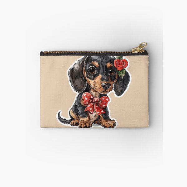 Item preview, Cute Dachshund Puppy With Red Rose designed and sold by Erika Kaisersot.