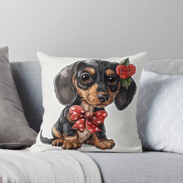 Item preview, Cute Dachshund Puppy With Red Rose designed and sold by Erika Kaisersot.