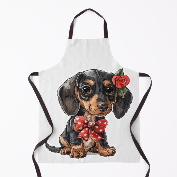 Item preview, Cute Dachshund Puppy With Red Rose designed and sold by Erika Kaisersot.