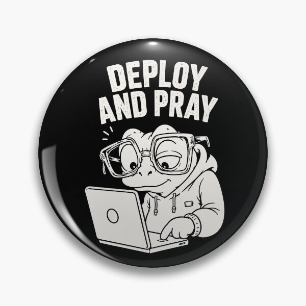 Item preview, Deploy And Pray Retro Programmer Humor designed and sold by JustLaughCo.