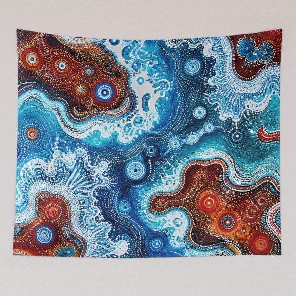 Item preview, Aboriginal Inspired Dot Art - Oceanic Vibrant Waves designed and sold by GrinGalore.