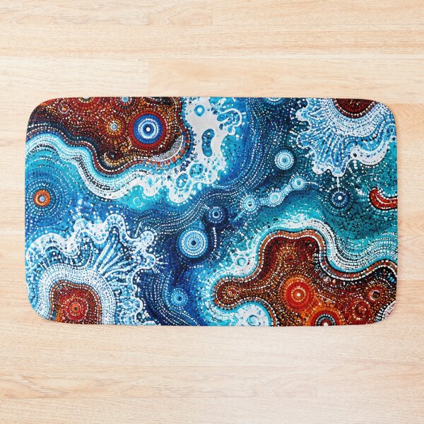 Item preview, Aboriginal Inspired Dot Art - Oceanic Vibrant Waves designed and sold by GrinGalore.