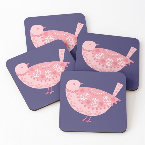 Item preview, Pink as Folk Pigeon Bird designed and sold by Kay Whittaker Design.