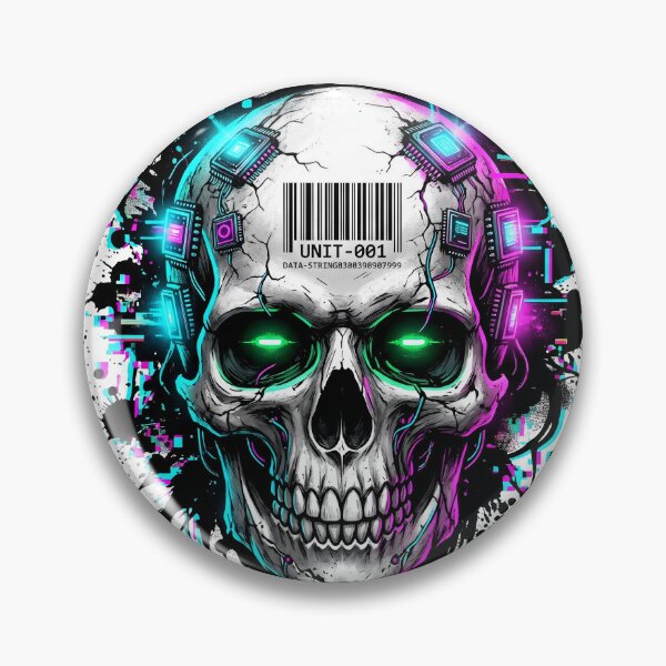 Item preview, Cyber Skull Unit-001: Industrial Glitch Art designed and sold by OnikaD art.