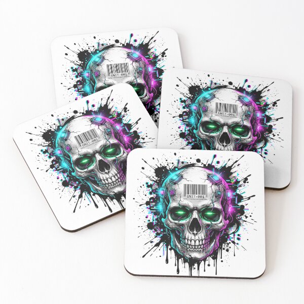 Item preview, Cyber Skull Unit-001: Industrial Glitch Art designed and sold by OnikaD art.