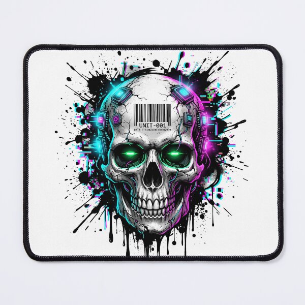 Item preview, Cyber Skull Unit-001: Industrial Glitch Art designed and sold by OnikaD art.