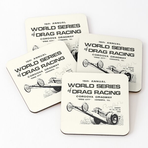 Item preview, 1968 World Series of Drag Racing, Cordova Dragway, Drag City, Illinois - black print. designed and sold by retropetrol.