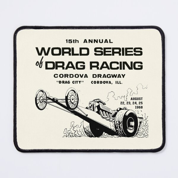 Item preview, 1968 World Series of Drag Racing, Cordova Dragway, Drag City, Illinois - black print. designed and sold by retropetrol.