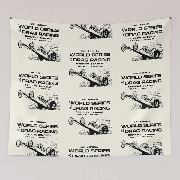 Item preview, 1968 World Series of Drag Racing, Cordova Dragway, Drag City, Illinois - black print. designed and sold by retropetrol.
