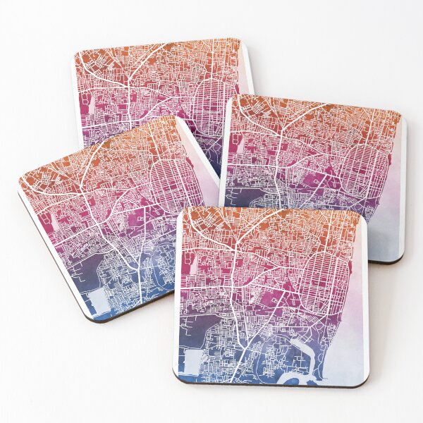 Item preview, Pondicherry Street Map India designed and sold by ArtPrints.