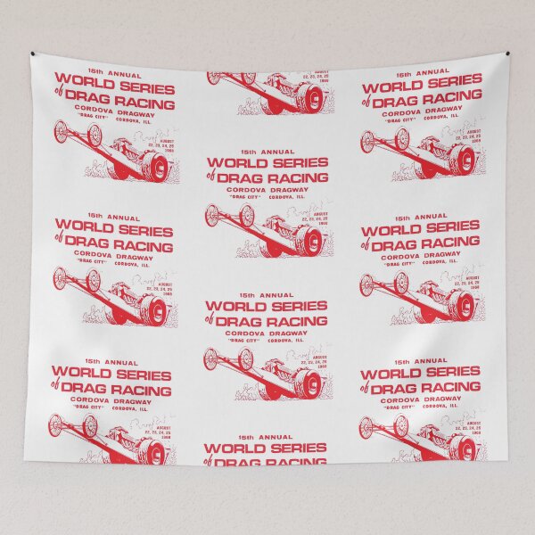 Item preview, 1968 World Series of Drag Racing, Cordova Dragway, Drag City, Illinois - red print. designed and sold by retropetrol.