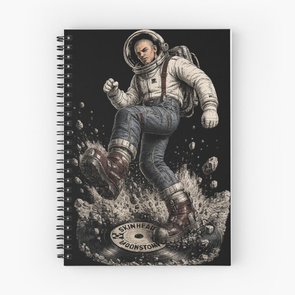 Item preview, Skinhead Moonstomp Astronaut – Ska Punk Lunar Streetwear Graphic Tee designed and sold by DravensApparel.