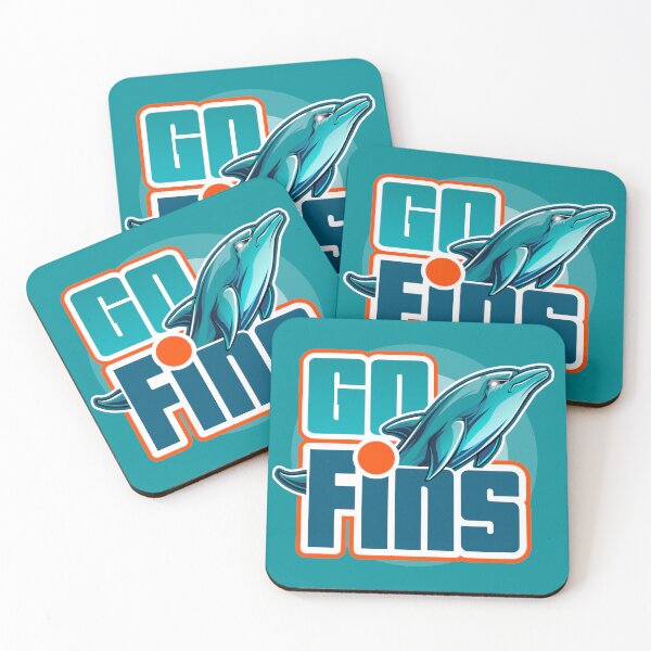 Item preview, Fins Up - Aqua and Orange Dolphin Mascot Illustration designed and sold by Canache.