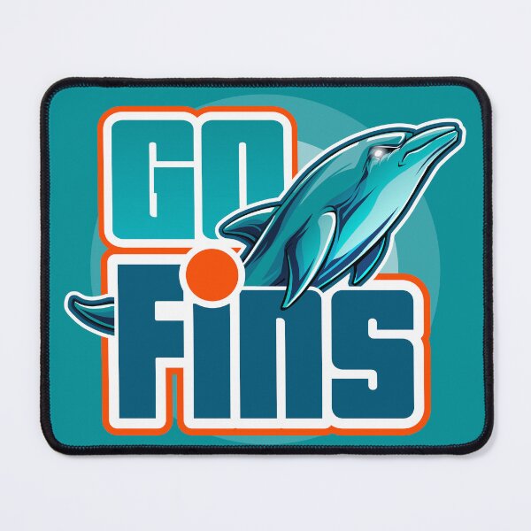 Item preview, Fins Up - Aqua and Orange Dolphin Mascot Illustration designed and sold by Canache.