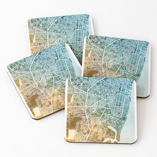 Item preview, Pondicherry Street Map India designed and sold by ArtPrints.