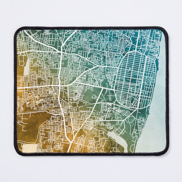 Item preview, Pondicherry Street Map India designed and sold by ArtPrints.