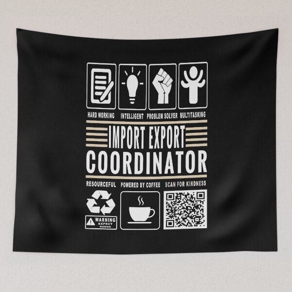 Item preview, Funny Import Export Coordinator Job Description Icons QR Code designed and sold by MerchMaxxing.