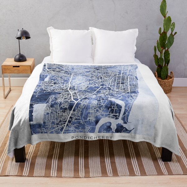 Item preview, Pondicherry Street Map India designed and sold by ArtPrints.