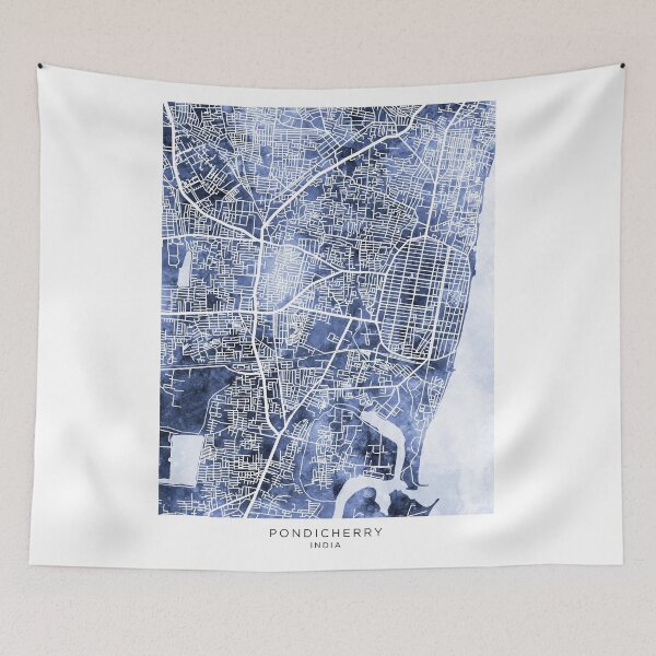 Item preview, Pondicherry Street Map India designed and sold by ArtPrints.