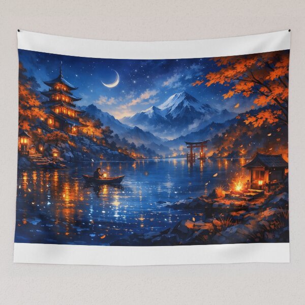 Item preview, Blue and Orange Lake of Whispers designed and sold by sigmaartstudio.
