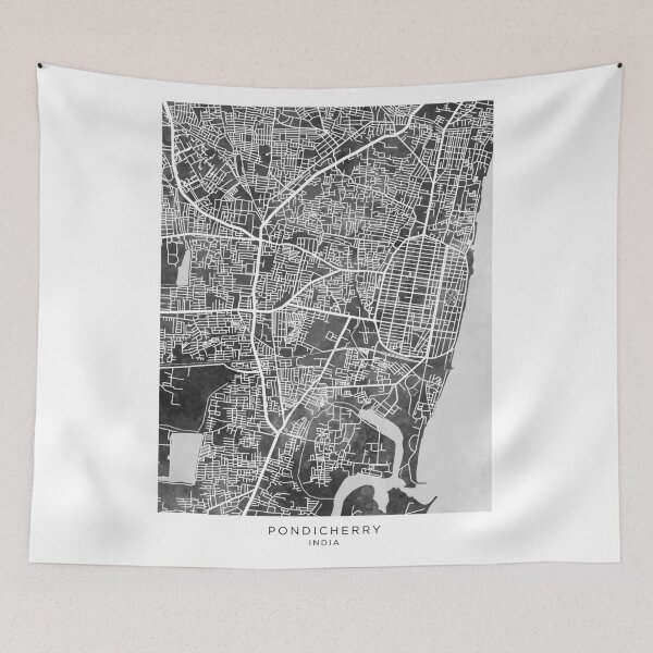 Item preview, Pondicherry Street Map India designed and sold by ArtPrints.
