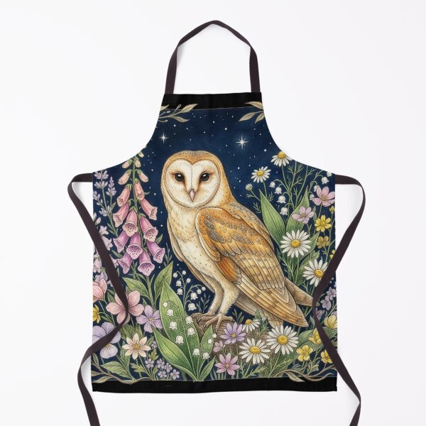 Item preview, Barn Owl Wildflower Night Illustration designed and sold by Rutvain.