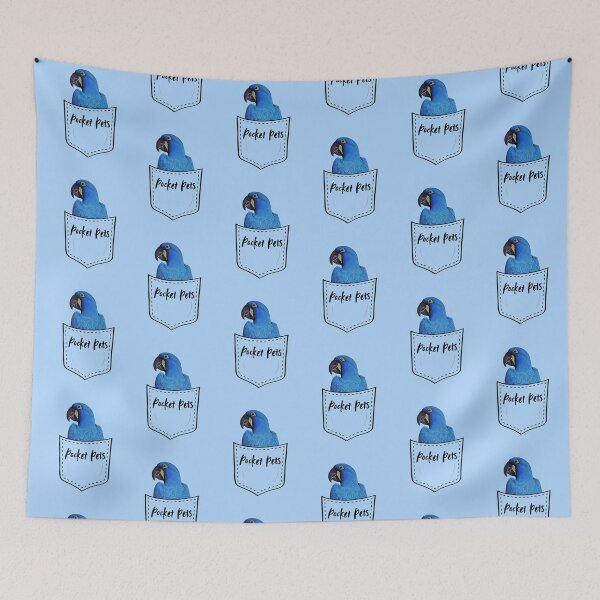 Item preview, Blue parrot in a pocket  designed and sold by OnaleeNicklinArt.