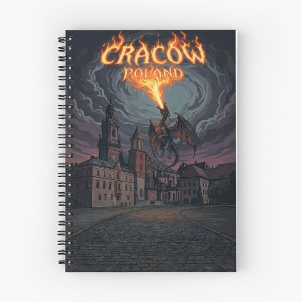 Item preview, Wawel Dragon Fire Typography Cracow Poland Dark Fantasy Art designed and sold by Ar0undTheW0rld.