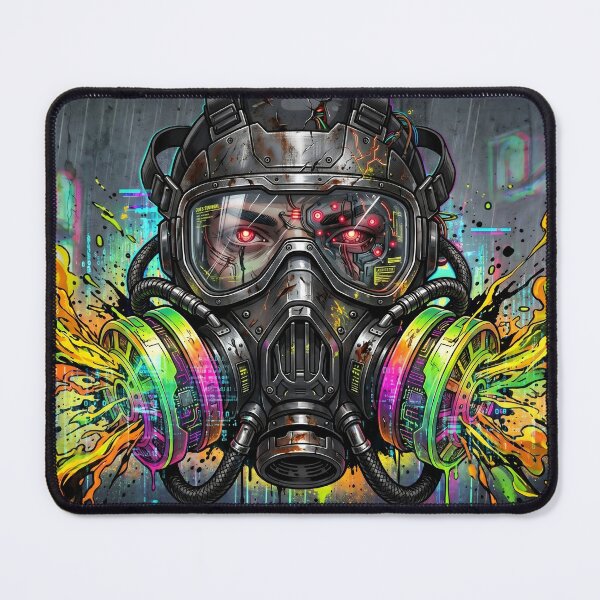 Item preview, Toxic Vanguard: Cyberpunk Gas Mask Glitch Art designed and sold by OnikaD art.
