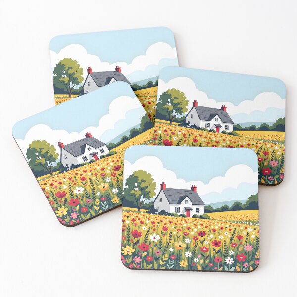 Item preview, Cute Countryside House – Cartoon Vector Summer Meadow Design designed and sold by EmeraldeaArt.