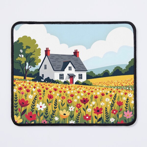 Item preview, Cute Countryside House – Cartoon Vector Summer Meadow Design designed and sold by EmeraldeaArt.
