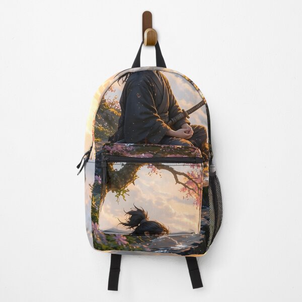 Item preview, Samurai Meditating at Sunrise Mountain designed and sold by sigmaartstudio.