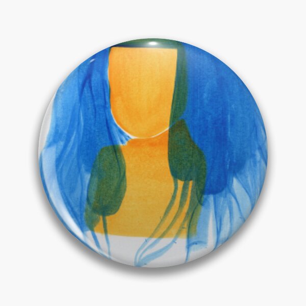 Item preview, Blue Veil Spirit abstract watercolor portrait flowing blue hair minimal designed and sold by Velmoraqs.