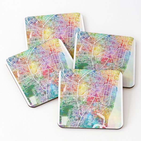 Item preview, Pondicherry Street Map India designed and sold by ArtPrints.