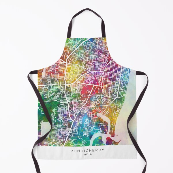 Item preview, Pondicherry Street Map India designed and sold by ArtPrints.