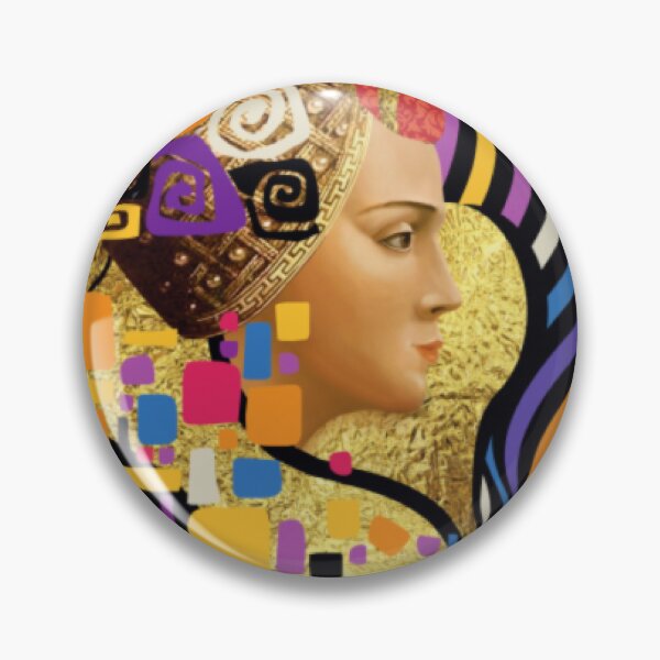 Item preview, Golden Mosaic Muse colorful geometric portrait boho abstract luxury art designed and sold by Velmoraqs.