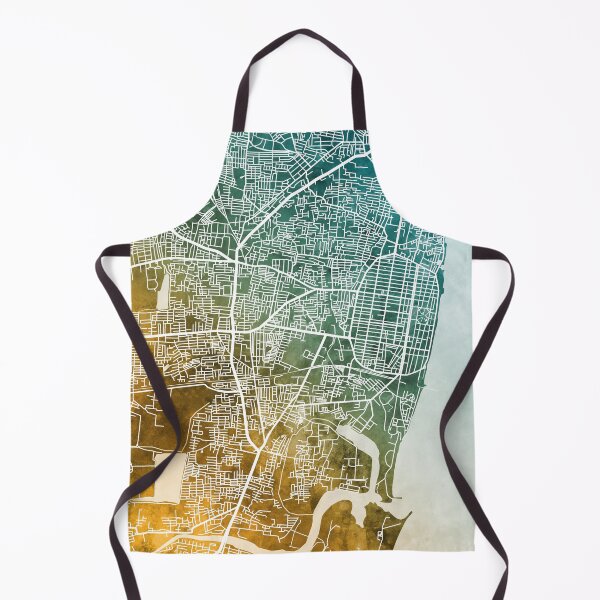 Item preview, Pondicherry Street Map India designed and sold by ArtPrints.