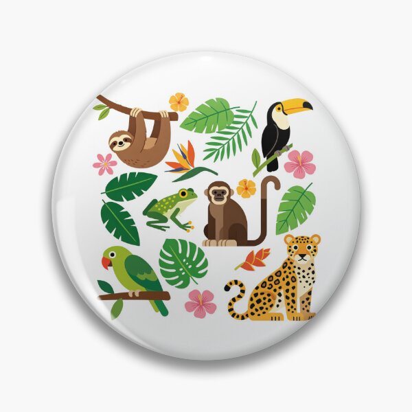 Item preview, Rainforest animals pattern designed and sold by Andrea Kreates.