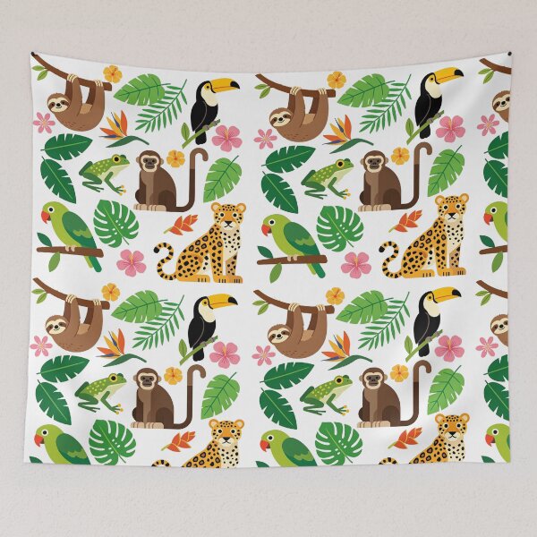 Item preview, Rainforest animals pattern designed and sold by Andrea Kreates.
