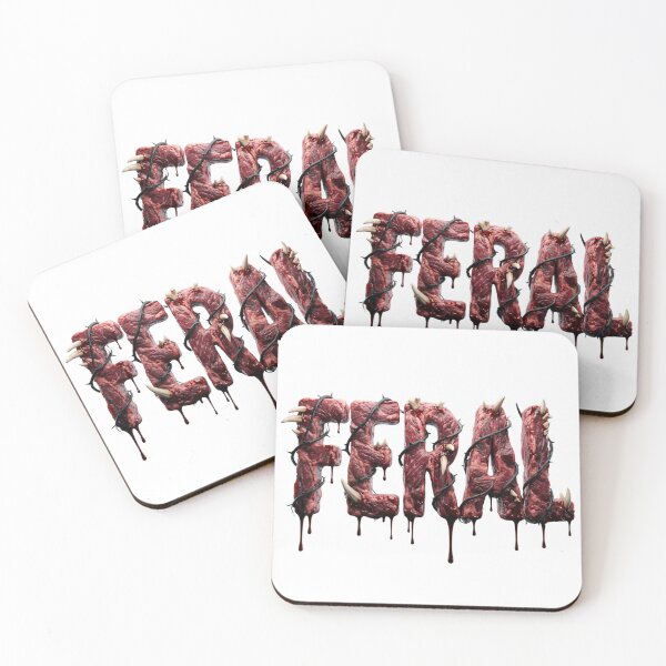 Item preview, Feral Bloody Meat Horror Typography Gothic Streetwear Dark Aesthetic designed and sold by afarkar.